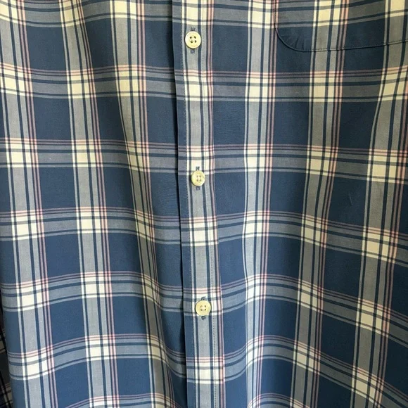 Men's Vineyard Vines Blue Plaid Slim Fit Tucker Shirt, Size XL - Picture 3 of 11
